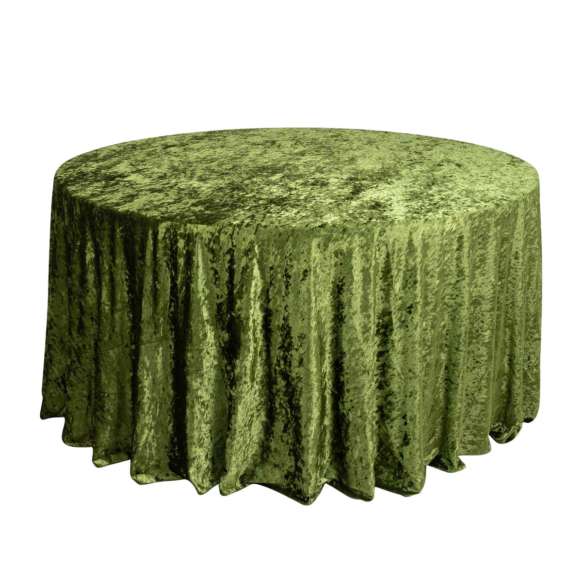 Premium Crushed Velvet 120" Round Tablecloth Dusty Sage Green - Reusable Soft & Stylish Seamless Tab