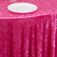 120" Fuchsia Premium Crushed Velvet Round Tablecloth for 5 Foot Table With Floor-Length Drop