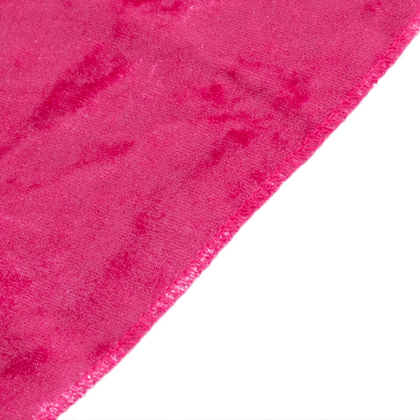 120" Fuchsia Premium Crushed Velvet Round Tablecloth for 5 Foot Table With Floor-Length Drop