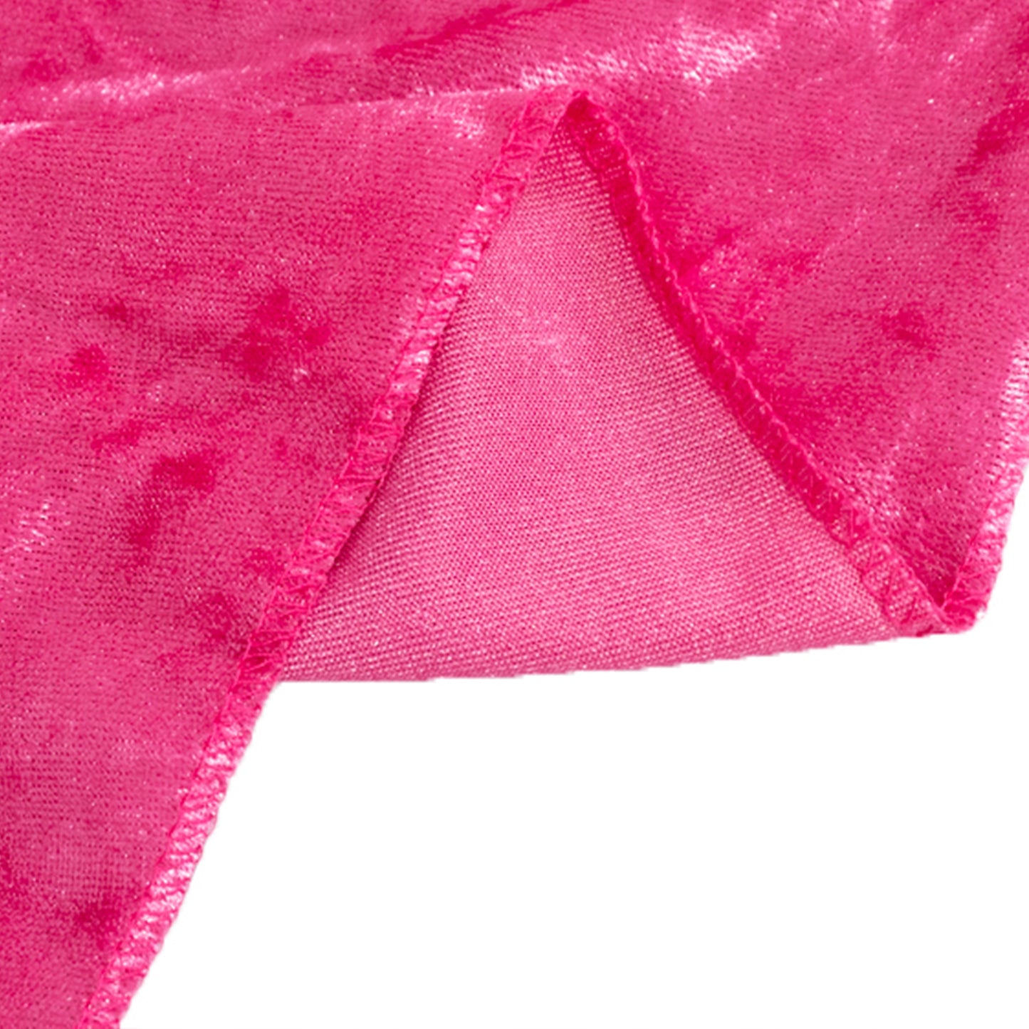 120" Fuchsia Premium Crushed Velvet Round Tablecloth for 5 Foot Table With Floor-Length Drop