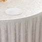 120" White Premium Crushed Velvet Round Tablecloth for 5 Foot Table With Floor-Length Drop