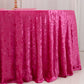 Premium Crushed 132" Round Velvet Tablecloth Fuchsia - Wrinkle-Resistant Seamless Table Cover