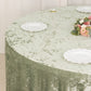 Premium Crushed 132" Round Velvet Tablecloth Sage Green - Wrinkle-Resistant Seamless Table Cover