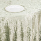 Premium Crushed 132" Round Velvet Tablecloth Sage Green - Wrinkle-Resistant Seamless Table Cover