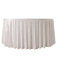 Premium Crushed 132" Round Velvet Tablecloth White - Wrinkle-Resistant Seamless Table Cover