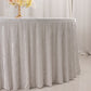 Premium Crushed 132" Round Velvet Tablecloth White - Wrinkle-Resistant Seamless Table Cover