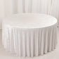 Premium Crushed 132" Round Velvet Tablecloth White - Wrinkle-Resistant Seamless Table Cover