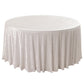 Premium Crushed 132" Round Velvet Tablecloth White - Wrinkle-Resistant Seamless Table Cover