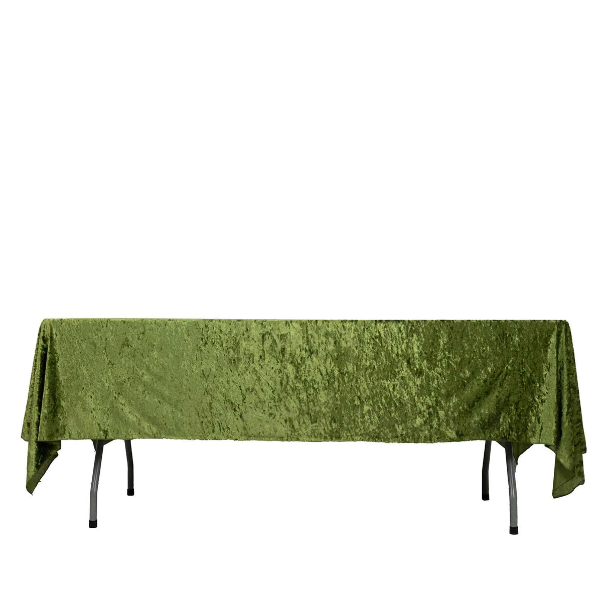 Premium Crushed Velvet 60"x102" Rectangle Tablecloth Dusty Sage Green - Reusable Soft Table Cover