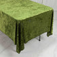 Premium Crushed Velvet 60"x102" Rectangle Tablecloth Dusty Sage Green - Reusable Soft Table Cover