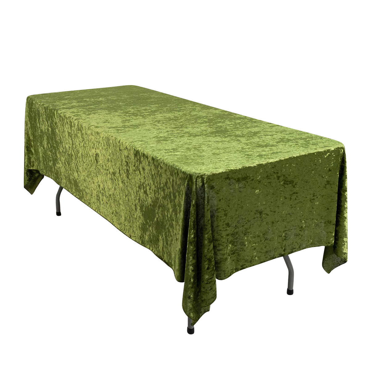 Premium Crushed Velvet 60"x102" Rectangle Tablecloth Dusty Sage Green - Reusable Soft Table Cover