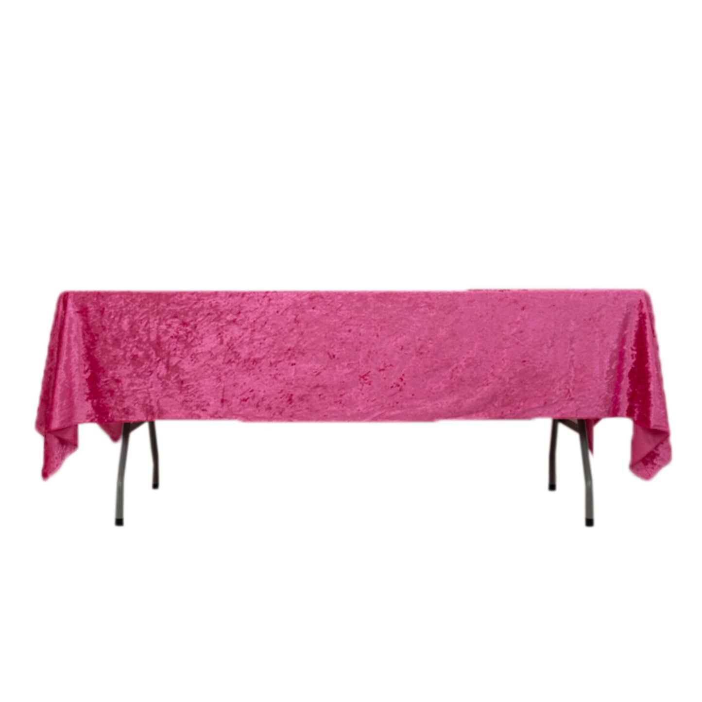 60"x102" Fuchsia Premium Crushed Velvet Rectangular Tablecloth