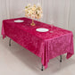 60"x102" Fuchsia Premium Crushed Velvet Rectangular Tablecloth