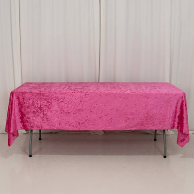 Fuchsia Premium Crushed Velvet Rectangular Tablecloth - 60"x102"