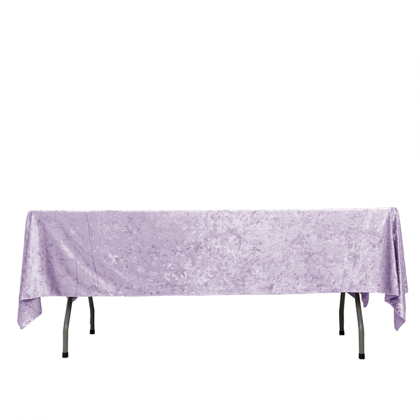 Premium Crushed Velvet 60"x102" Rectangle Tablecloth Lavender Lilac - Reusable Soft Table Cover