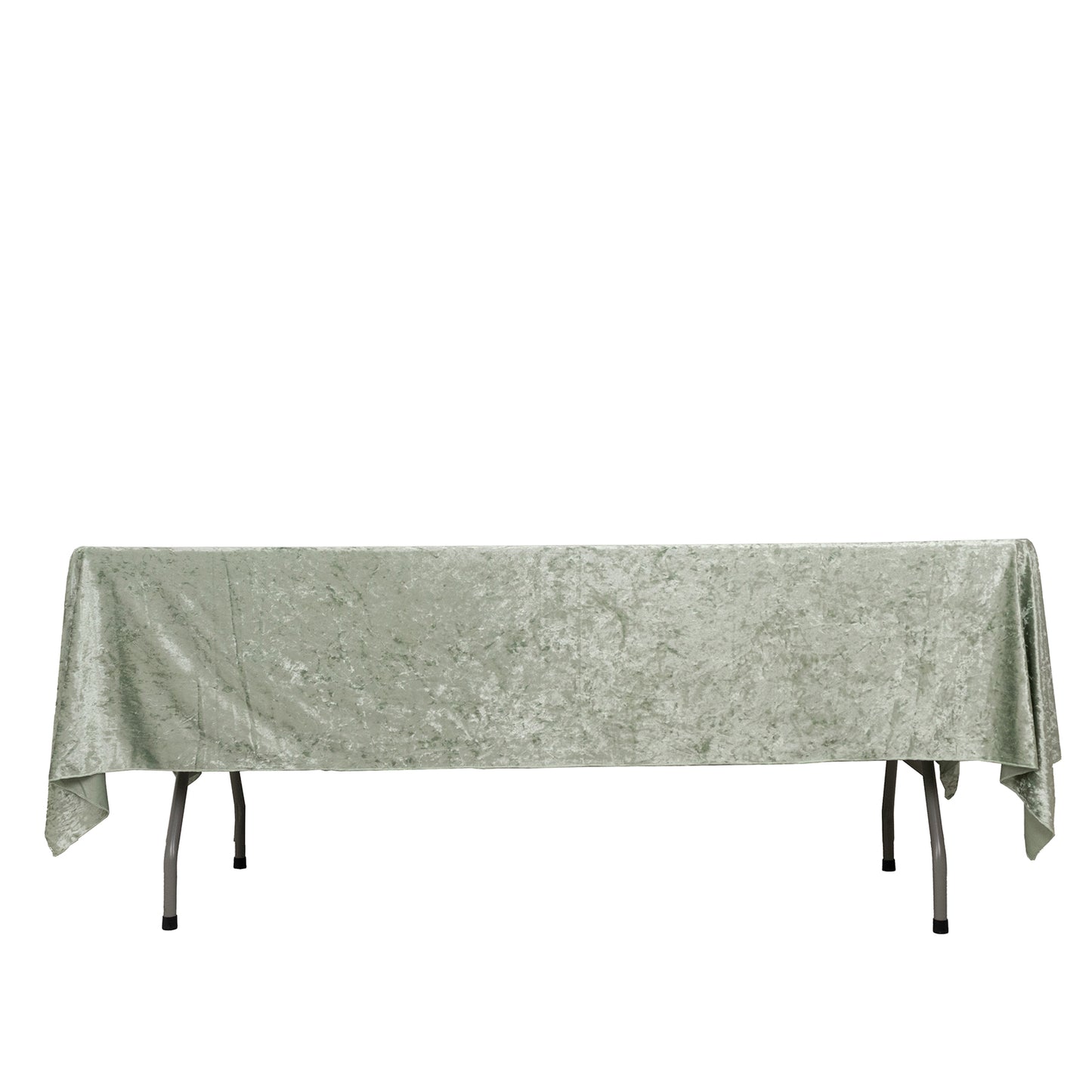 60"x102" Sage Green Premium Crushed Velvet Rectangular Tablecloth