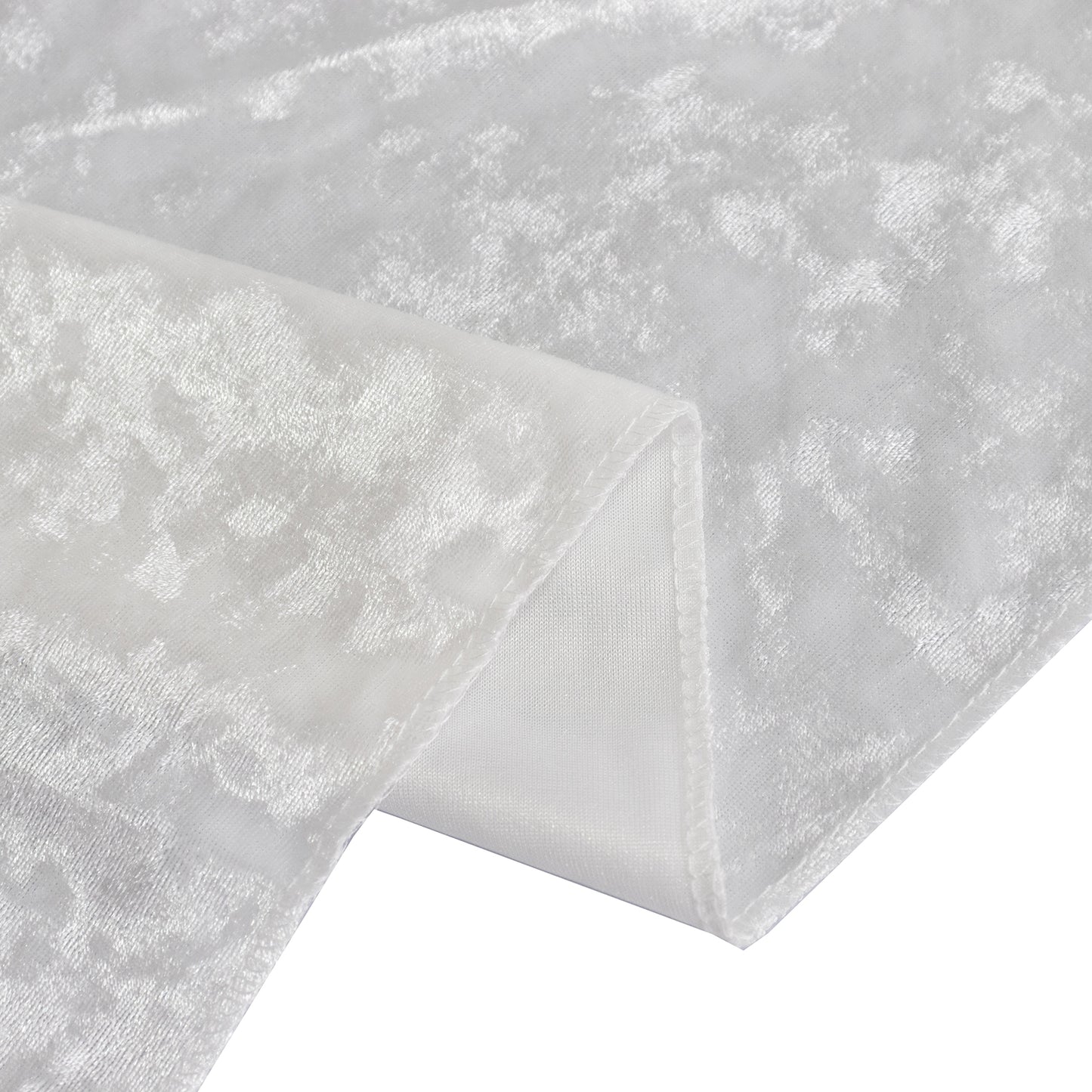 60"x102" White Premium Crushed Velvet Rectangular Tablecloth