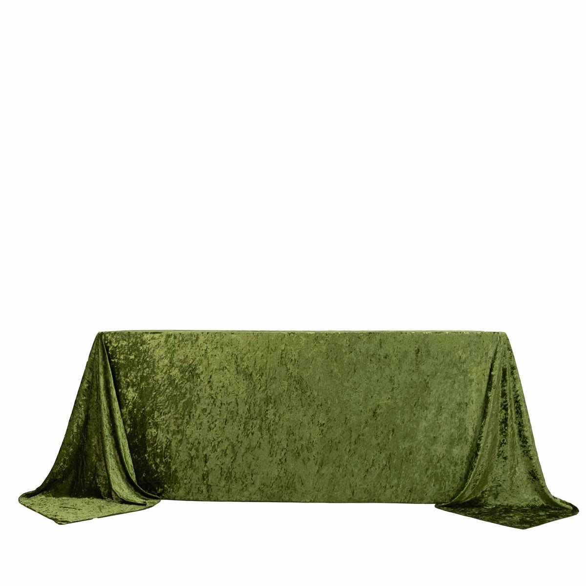 Premium Crushed Velvet 90"x132" Rectangle Tablecloth Dusty Sage Green - Reusable Soft & Seamless Tab