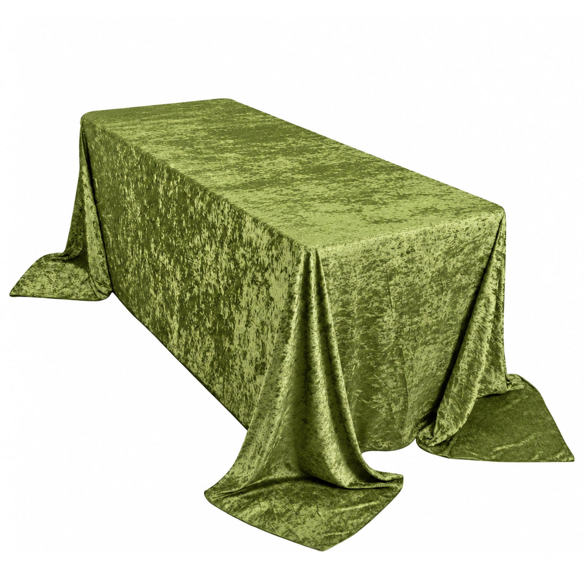 Premium Crushed Velvet 90"x132" Rectangle Tablecloth Dusty Sage Green - Reusable Soft & Seamless Tab