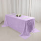 Premium Crushed Velvet 90"x132" Rectangle Tablecloth Lavender Lilac - Reusable Soft & Seamless Table