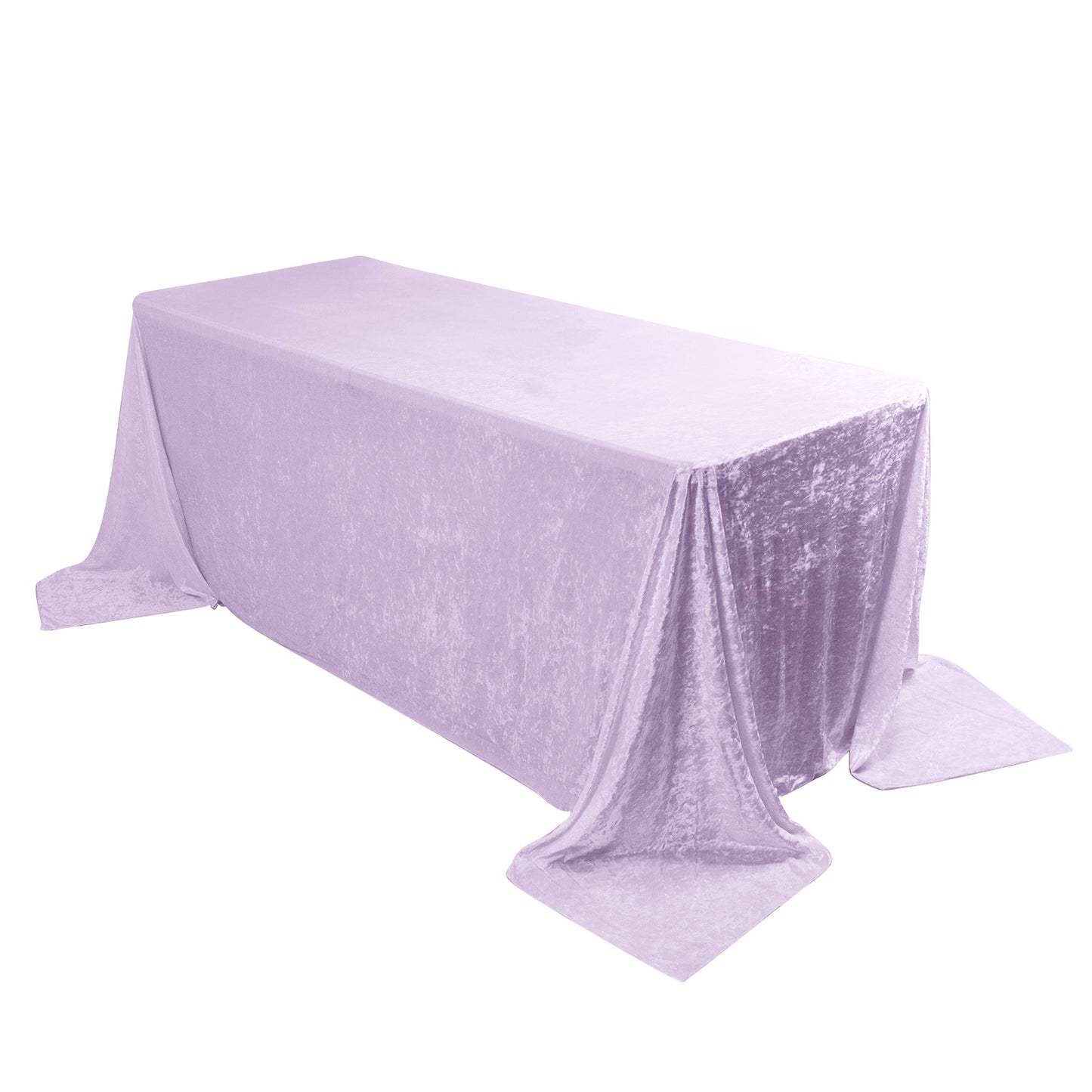 Premium Crushed Velvet 90"x132" Rectangle Tablecloth Lavender Lilac - Reusable Soft & Seamless Table