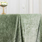 90"x132" Sage Green Seamless Premium Crushed Velvet Rectangular Tablecloth