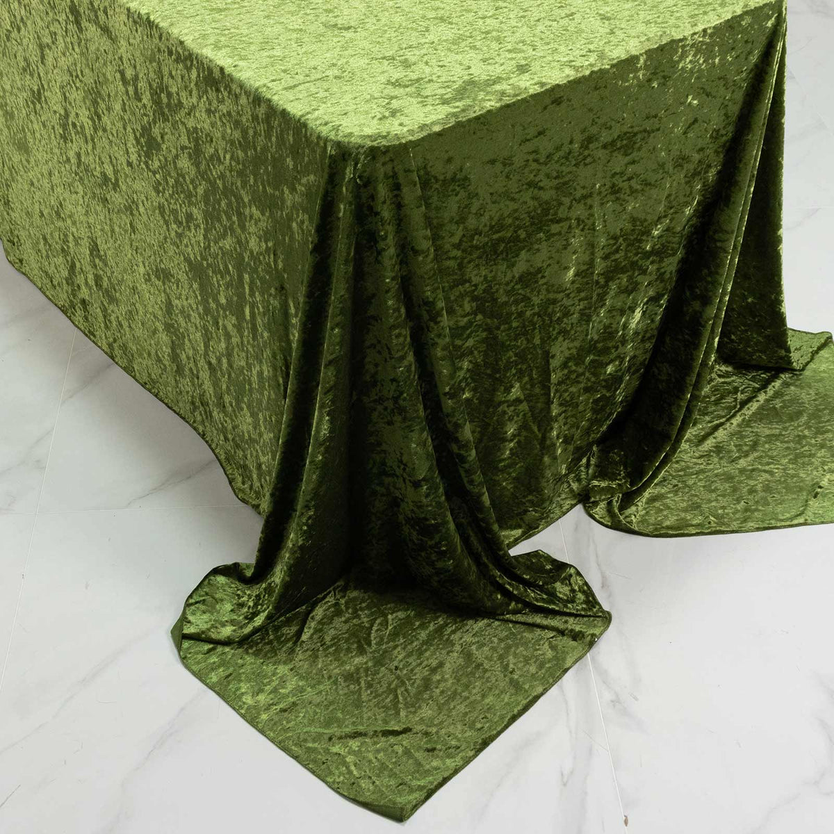 Premium Crushed Velvet 90"x156" Rectangle Tablecloth Dusty Sage Green - Reusable Soft & Sophisticate