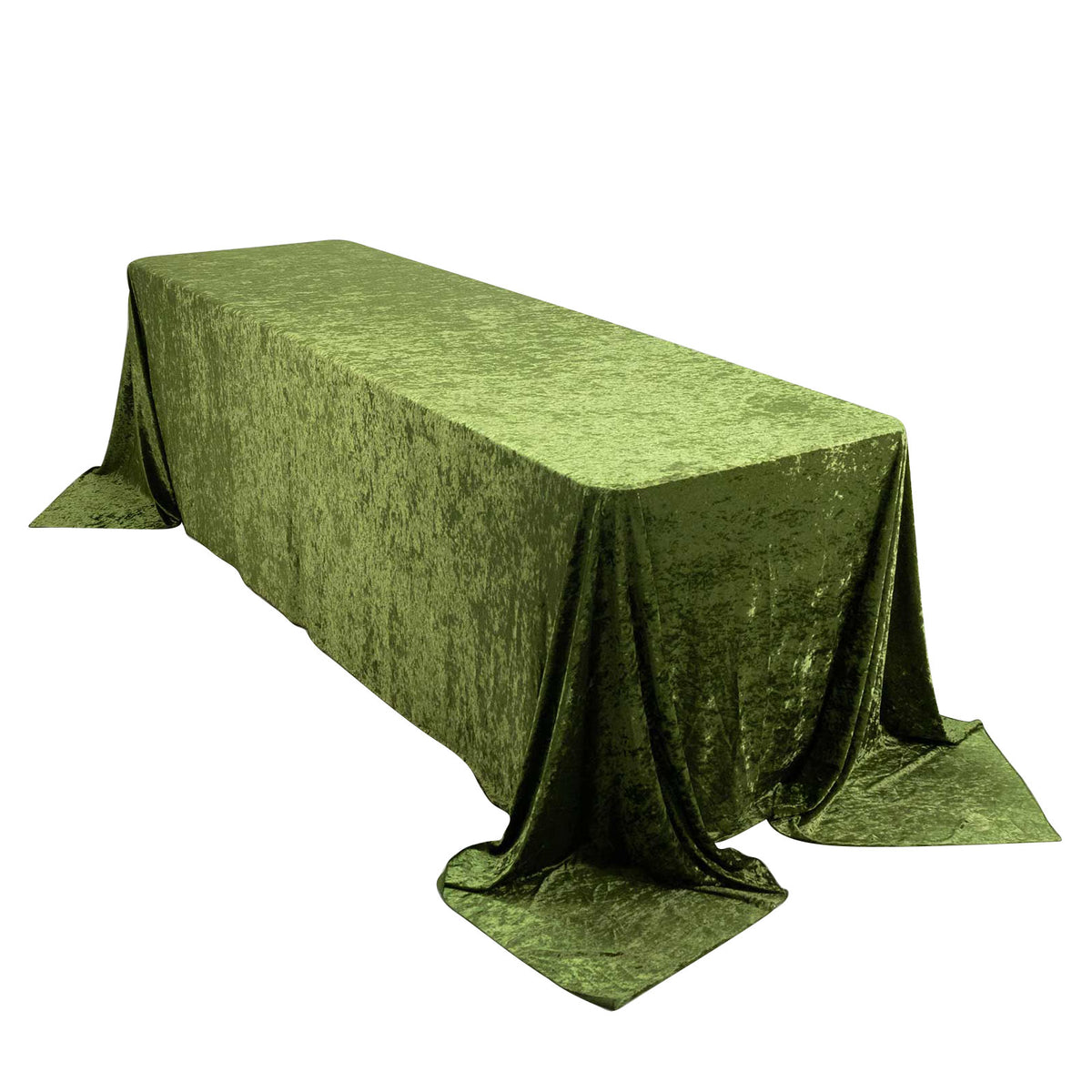 Premium Crushed Velvet 90"x156" Rectangle Tablecloth Dusty Sage Green - Reusable Soft & Sophisticate