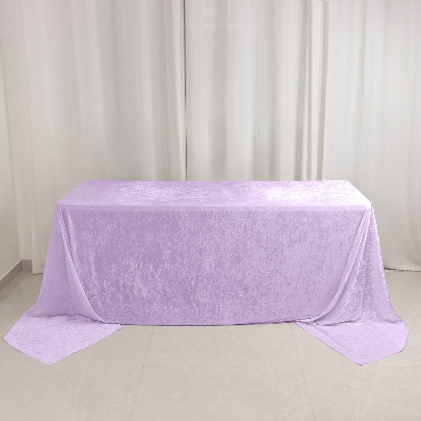 Premium Crushed Velvet 90"x156" Rectangle Tablecloth Lavender Lilac - Reusable Soft & Sophisticated 