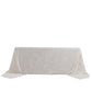 90"x156" White Seamless Premium Crushed Velvet Rectangular Tablecloth for 8 Foot Table With Floor-Length Drop
