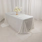90"x156" White Seamless Premium Crushed Velvet Rectangular Tablecloth for 8 Foot Table With Floor-Length Drop