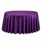 Premium Velvet 132" Round Tablecloth in Purple - Reusable Soft Table Cover