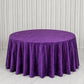 Premium Velvet 132" Round Tablecloth in Purple - Soft and Reusable Table Cover