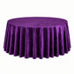 Premium Velvet 132" Round Tablecloth in Purple - Soft and Reusable Table Cover