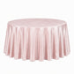 Blush premium velvet round tablecloth for elegant dining.