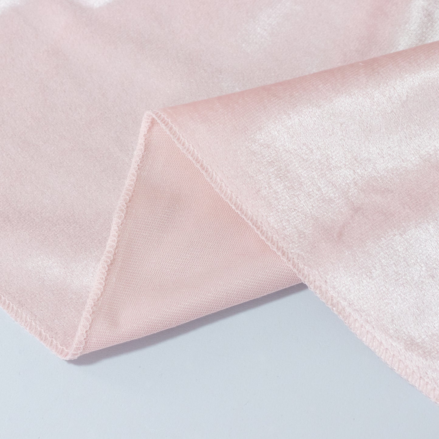 Blush velvet round tablecloth, soft and reusable table cover.