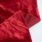 Premium red velvet round tablecloth, seamless and soft fabric.