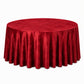 Premium red velvet round tablecloth, seamless and reusable.