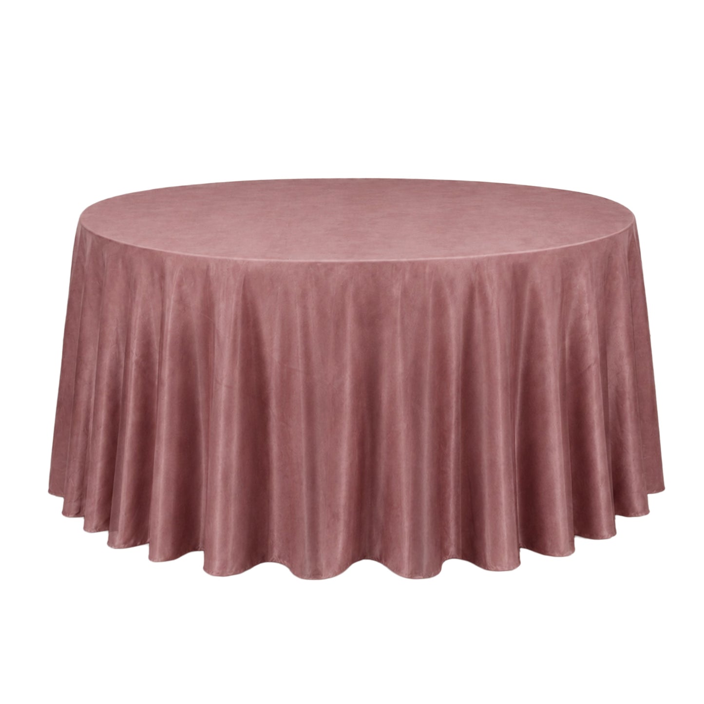 Dusty rose round velvet tablecloth, soft and seamless design.