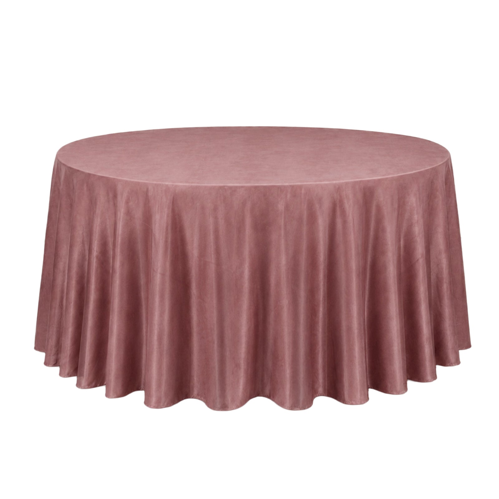 Dusty rose round velvet tablecloth, soft and seamless design.