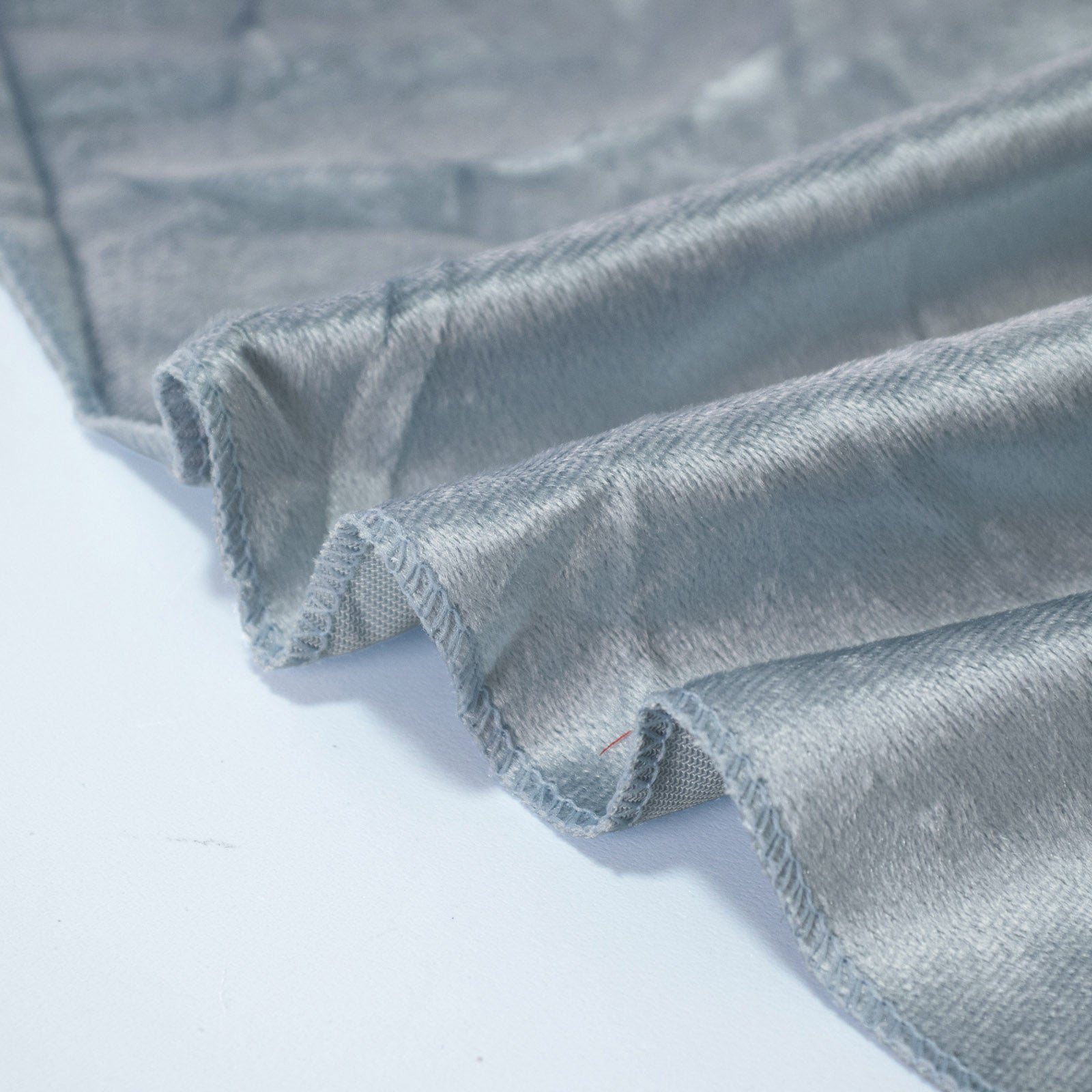 Dusty blue premium velvet round tablecloth, soft and seamless design.