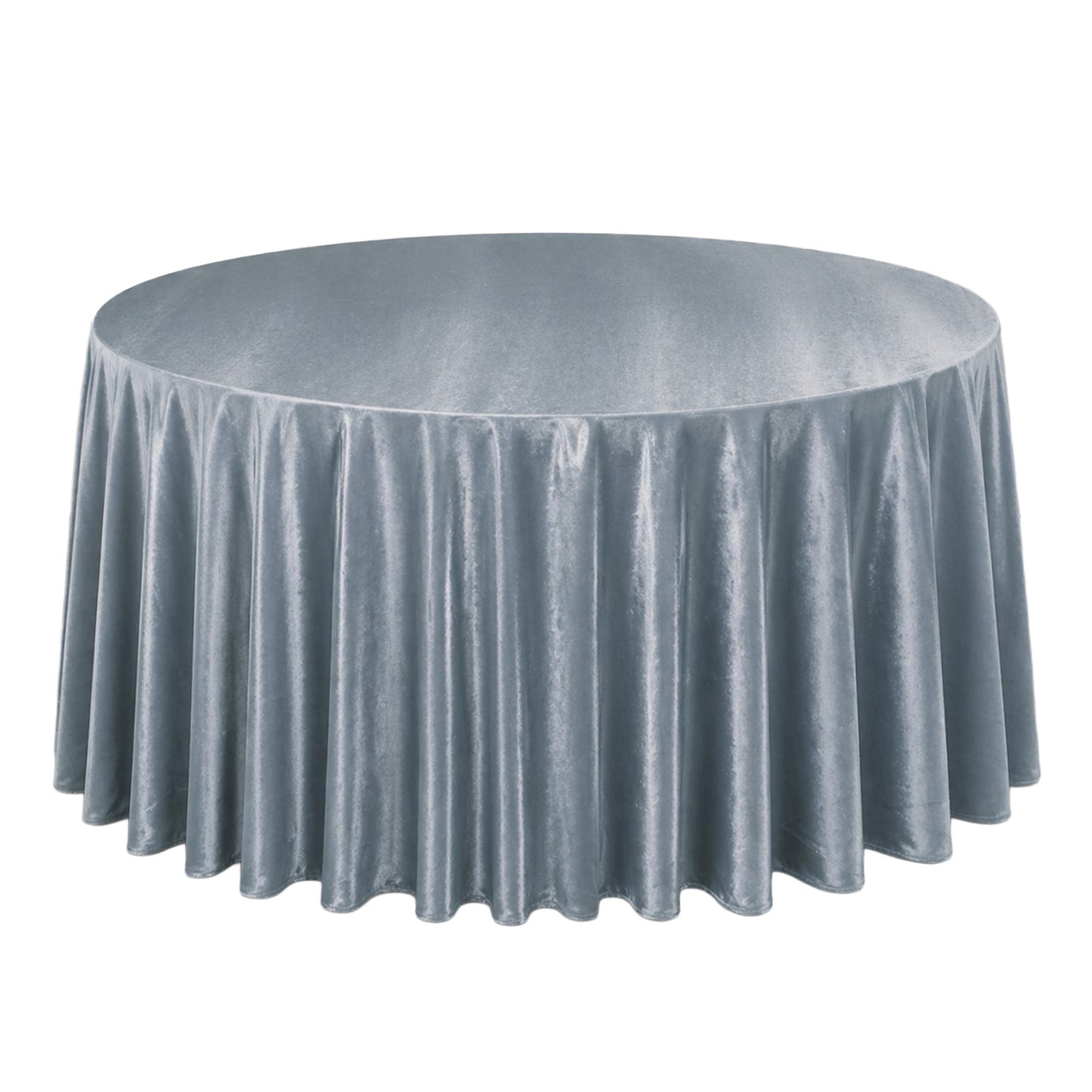 Dusty blue premium velvet round tablecloth, soft and seamless design.