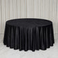 Black premium velvet round tablecloth, seamless and reusable.