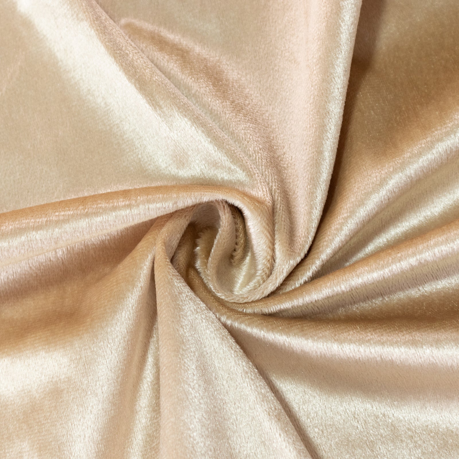 Champagne velvet round tablecloth, soft and seamless design.