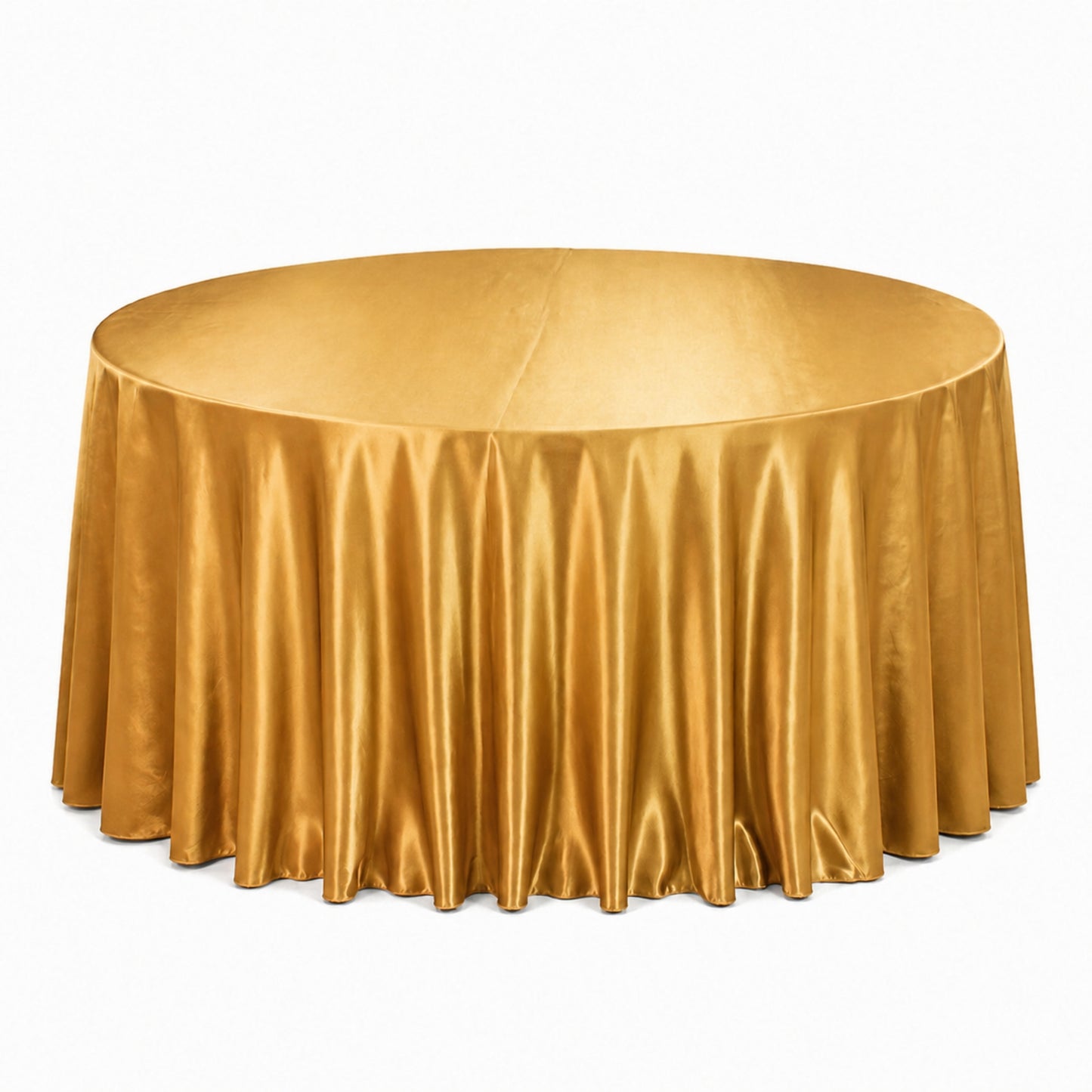 Gold premium velvet round tablecloth, seamless and reusable.