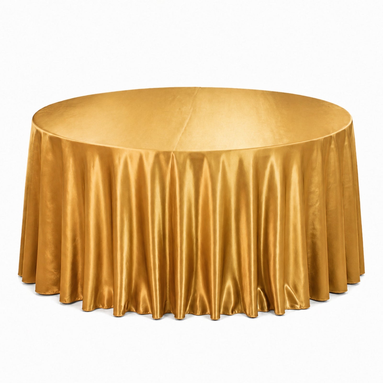 Gold premium velvet round tablecloth, seamless and reusable.