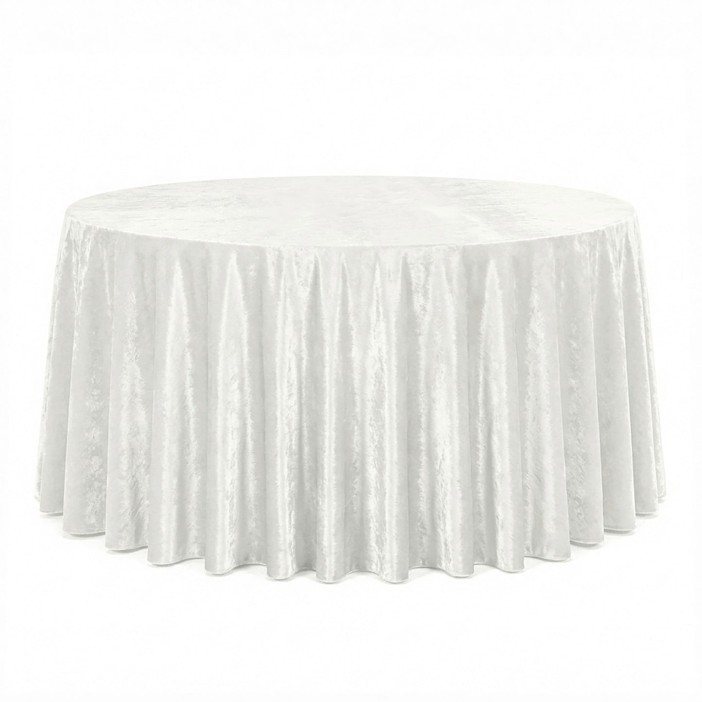 Ivory Premium Velvet 132" Round Tablecloth - Soft and Seamless Table Cover