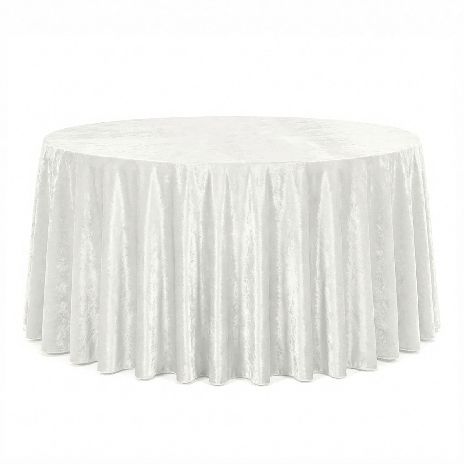 Ivory Premium Velvet 132" Round Tablecloth - Soft and Seamless Table Cover