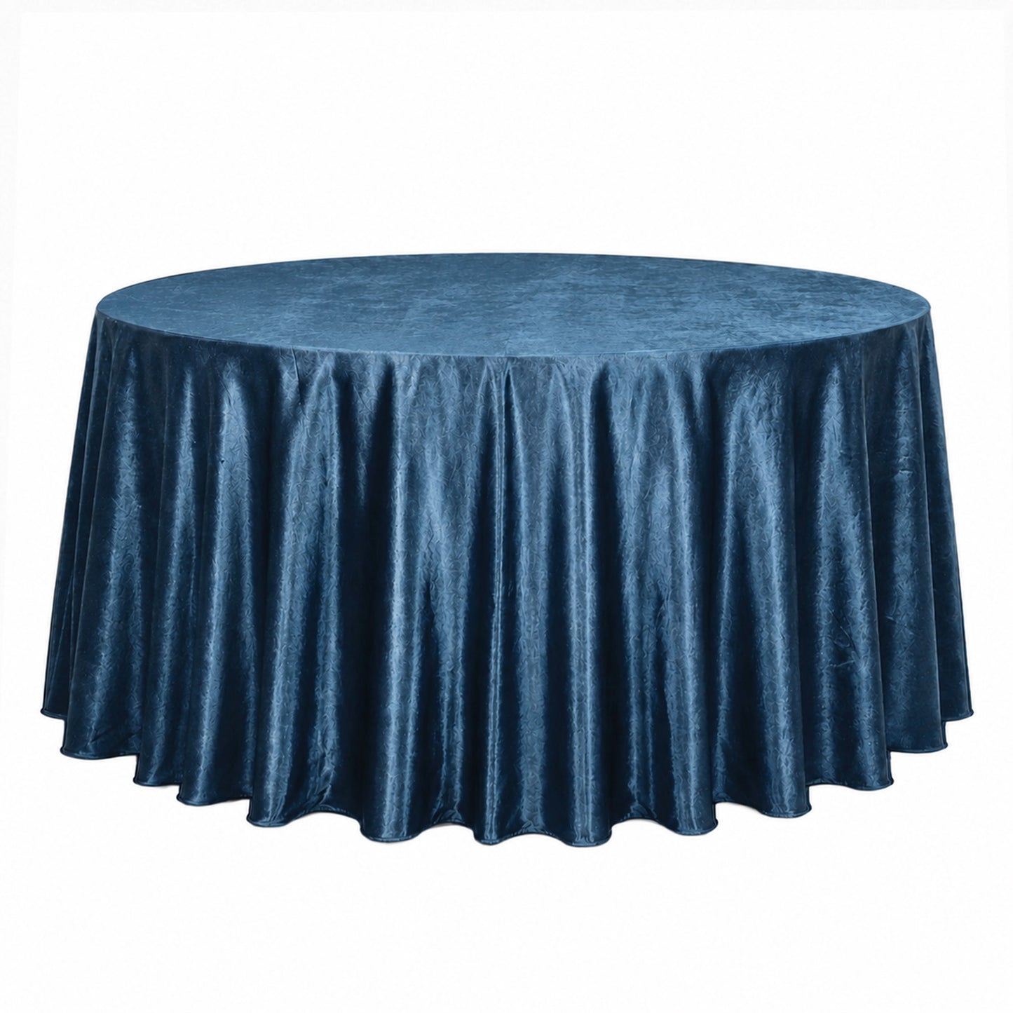 Premium Velvet 132" Round Tablecloth Navy Blue - Reusable & Soft Table Cover