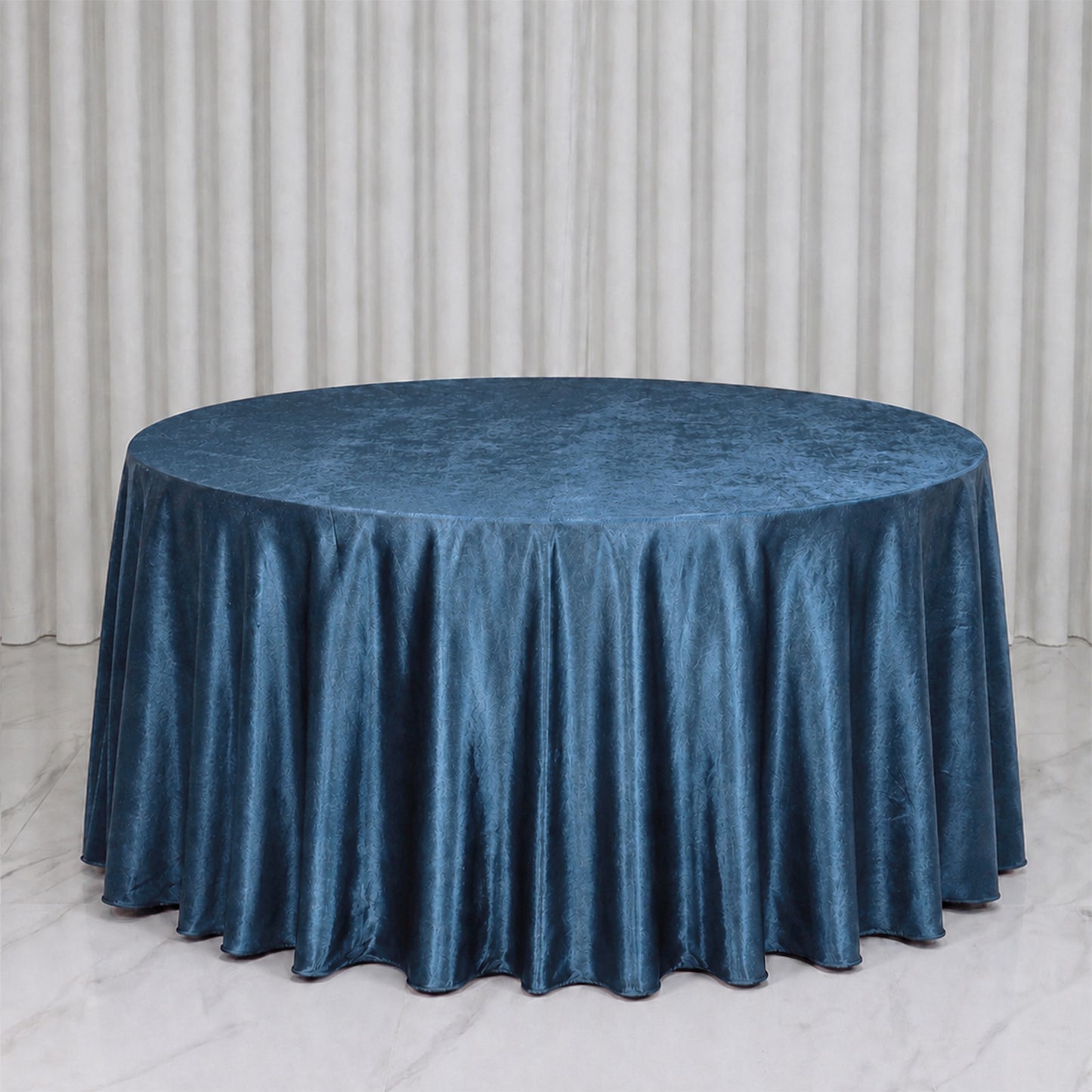 Premium Velvet 132" Round Tablecloth Navy Blue - Reusable & Soft Table Cover
